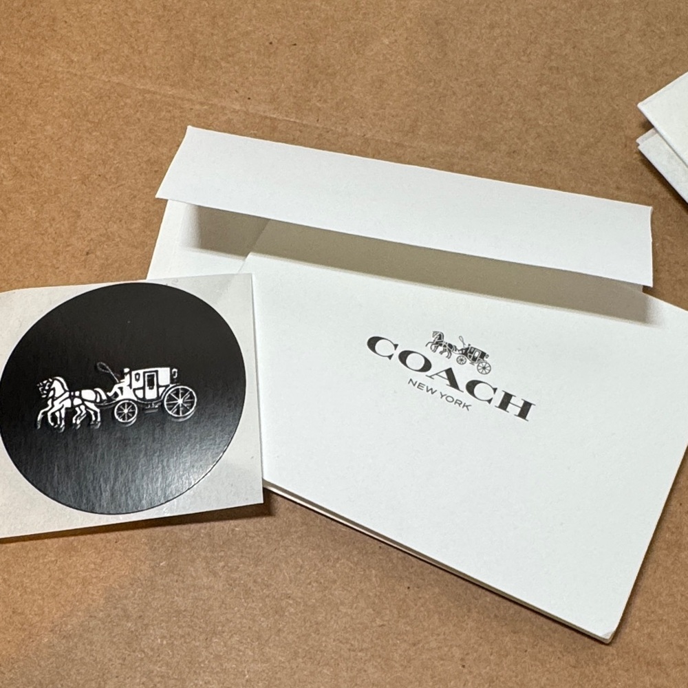 Authentic Coach Brown Gift Box with Sticker, Card, and Tissue Paper. New. - Picture 3 of 14